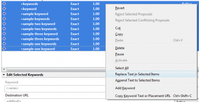 Google AdWords Editor: Replace Text in Selected Items cropped Google AdWords Editor: Replace Text in Selected Items