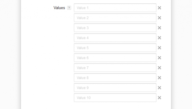 Google AdWords Ad Extension Structured Snippets Values up to 10 Values