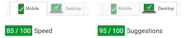 jQuery Local PageSpeed - 85/95