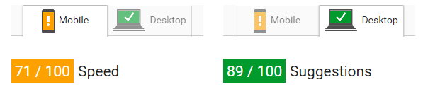 Optimizely PageSpeed - 71/89