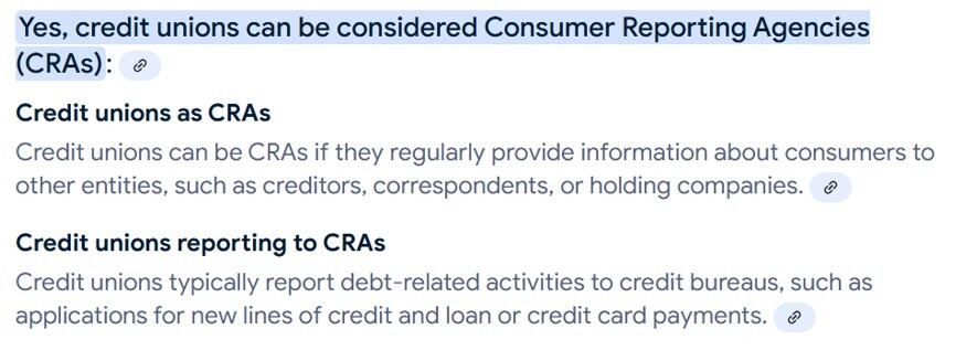 Are credit unions CRA's?